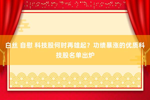 白丝 自慰 科技股何时再雄起？功绩暴涨的优质科技股名单出炉