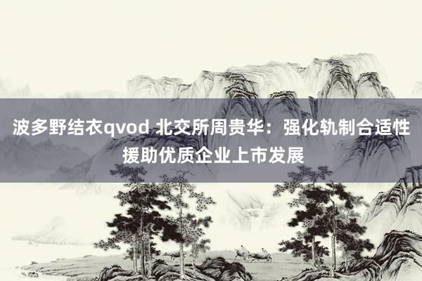 波多野结衣qvod 北交所周贵华：强化轨制合适性 援助优质企业上市发展