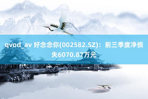 qvod_av 好念念你(002582.SZ)：前三季度净损失6070.87万元