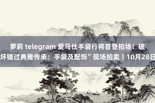 萝莉 telegram 爱马仕手袋行将首登拍场！破坏错过典雅传承：手袋及配饰”现场拍卖丨10月28日