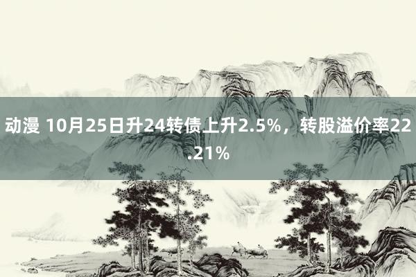 动漫 10月25日升24转债上升2.5%，转股溢价率22.21%