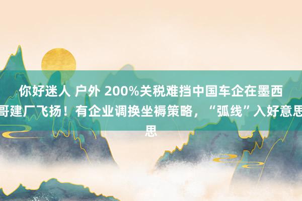 你好迷人 户外 200%关税难挡中国车企在墨西哥建厂飞扬！有企业调换坐褥策略，“弧线”入好意思