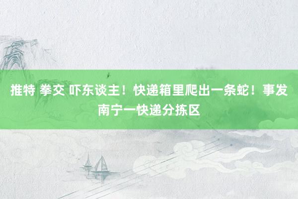 推特 拳交 吓东谈主！快递箱里爬出一条蛇！事发南宁一快递分拣区