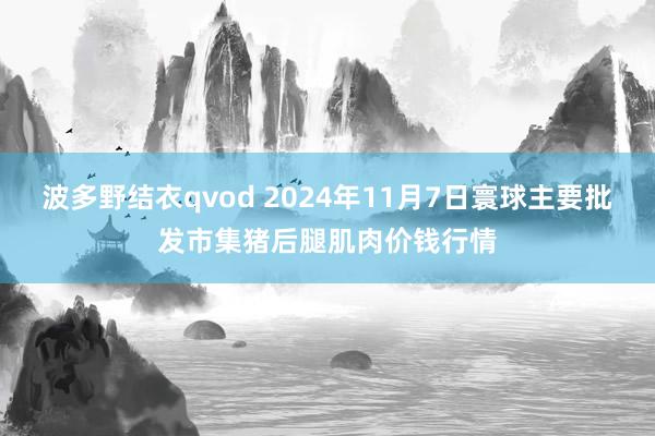 波多野结衣qvod 2024年11月7日寰球主要批发市集猪后腿肌肉价钱行情