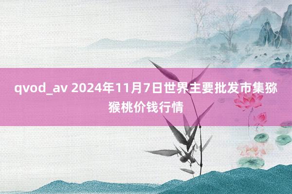 qvod_av 2024年11月7日世界主要批发市集猕猴桃价钱行情