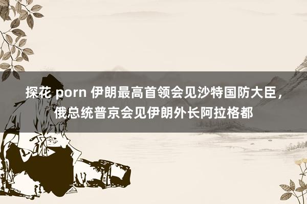探花 porn 伊朗最高首领会见沙特国防大臣，俄总统普京会见伊朗外长阿拉格都